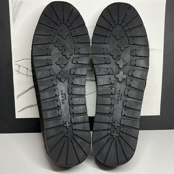 Prada Leather Espadrilles Black Round Toe Women’s Size 7.5 - Picture 13 of 16